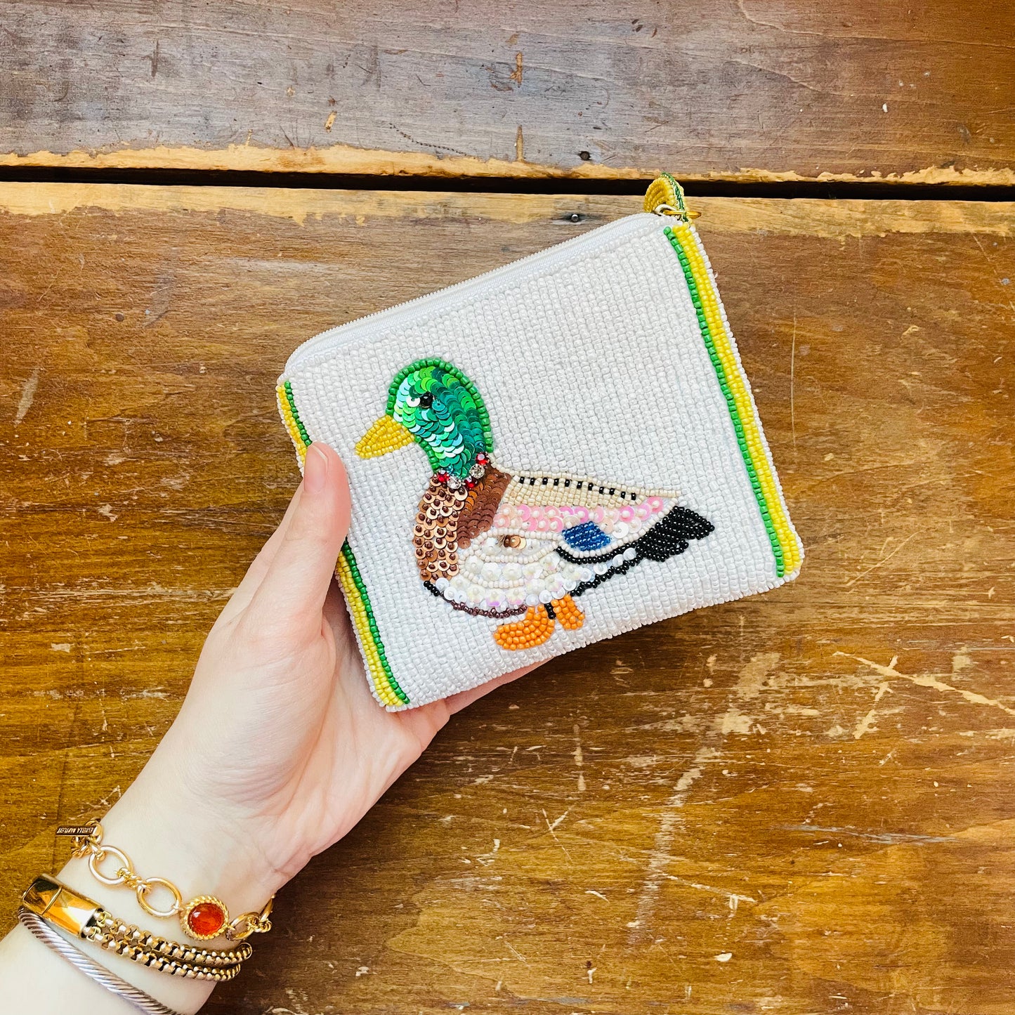 Mallard Duck Beaded Bag