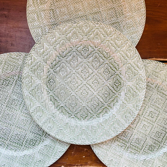 Verdigris Faux Rattan Charger Set