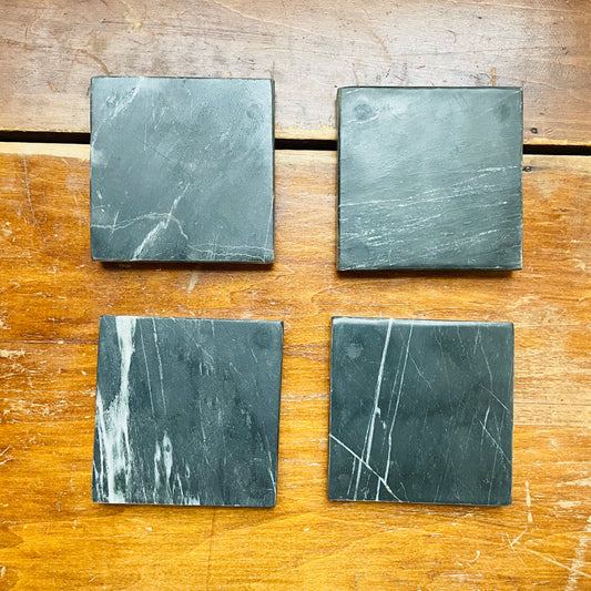 Black Melange Square Marble Coasters