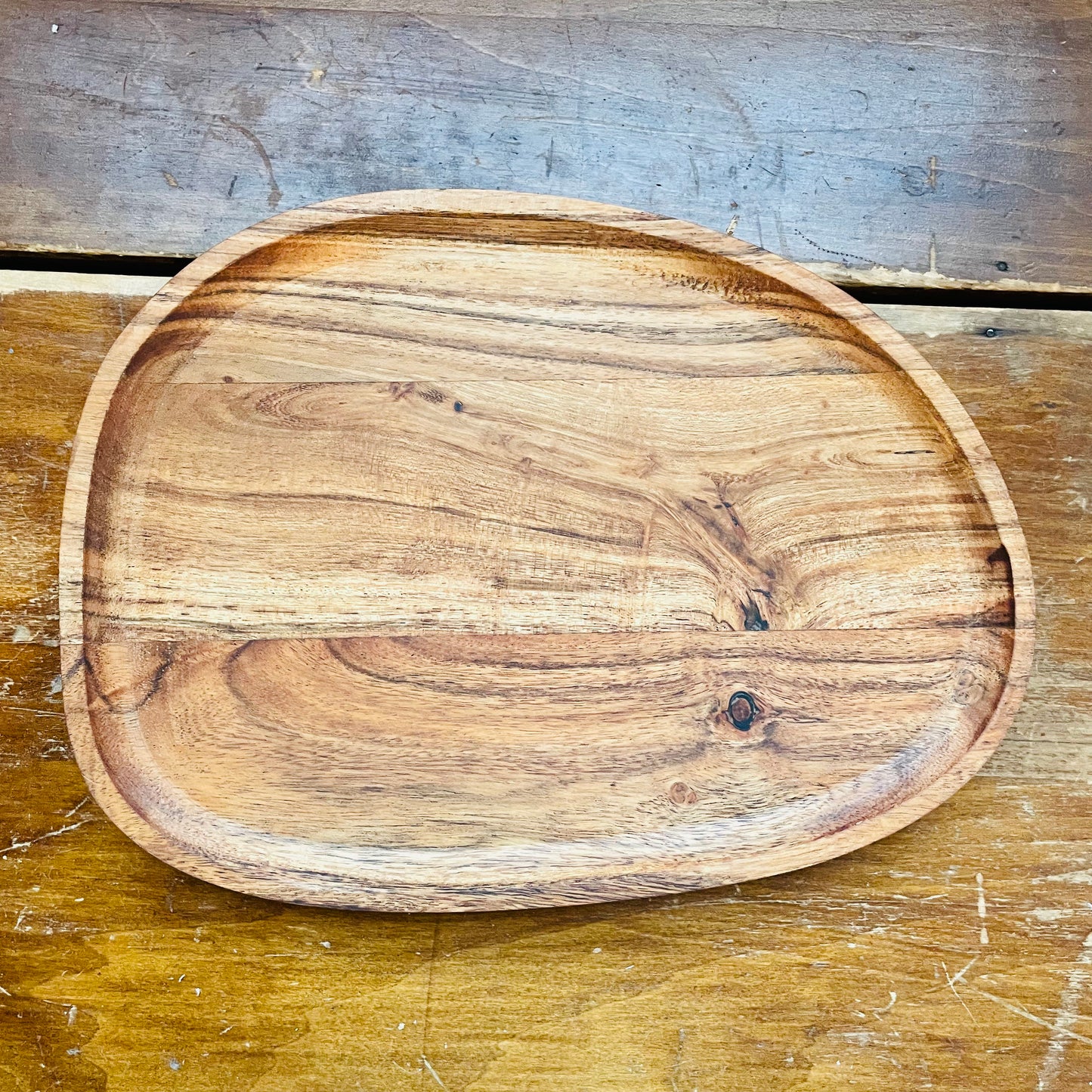 Acacia Wood Organic Shaped Serving Tray