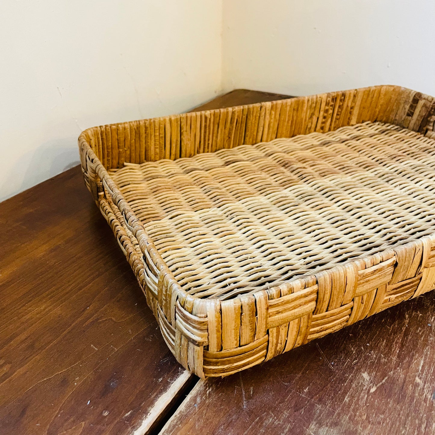 Hand-Woven Rattan Trays w/ Handles