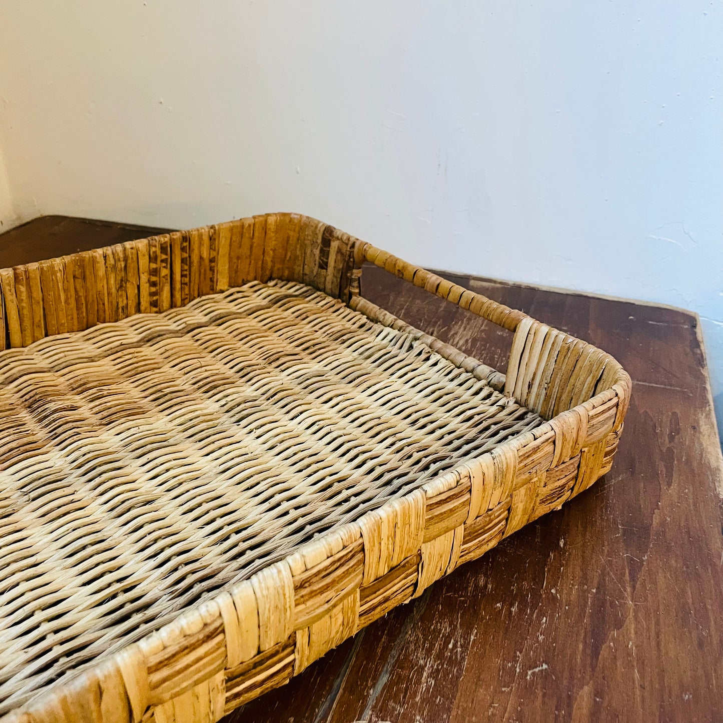 Hand-Woven Rattan Trays w/ Handles