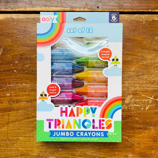 Happy Triangles Jumbo Crayons- Set of 12