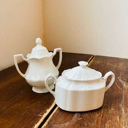 Staffordshire Ironstone Sugar Bowls-Set of 2- Vintage