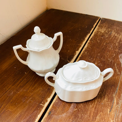 Staffordshire Ironstone Sugar Bowls-Set of 2- Vintage