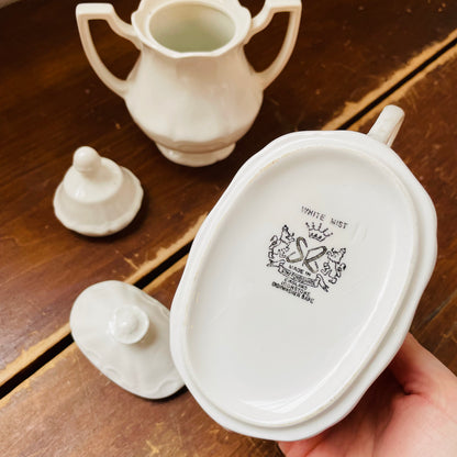 Staffordshire Ironstone Sugar Bowls-Set of 2- Vintage