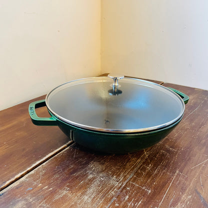 STAUB Cast Iron 4.5-qt Perfect Pan- Basil