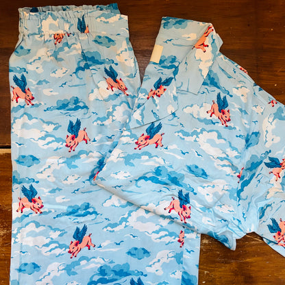 When Pigs Fly Satin Wildest Dreams Long PJ Set