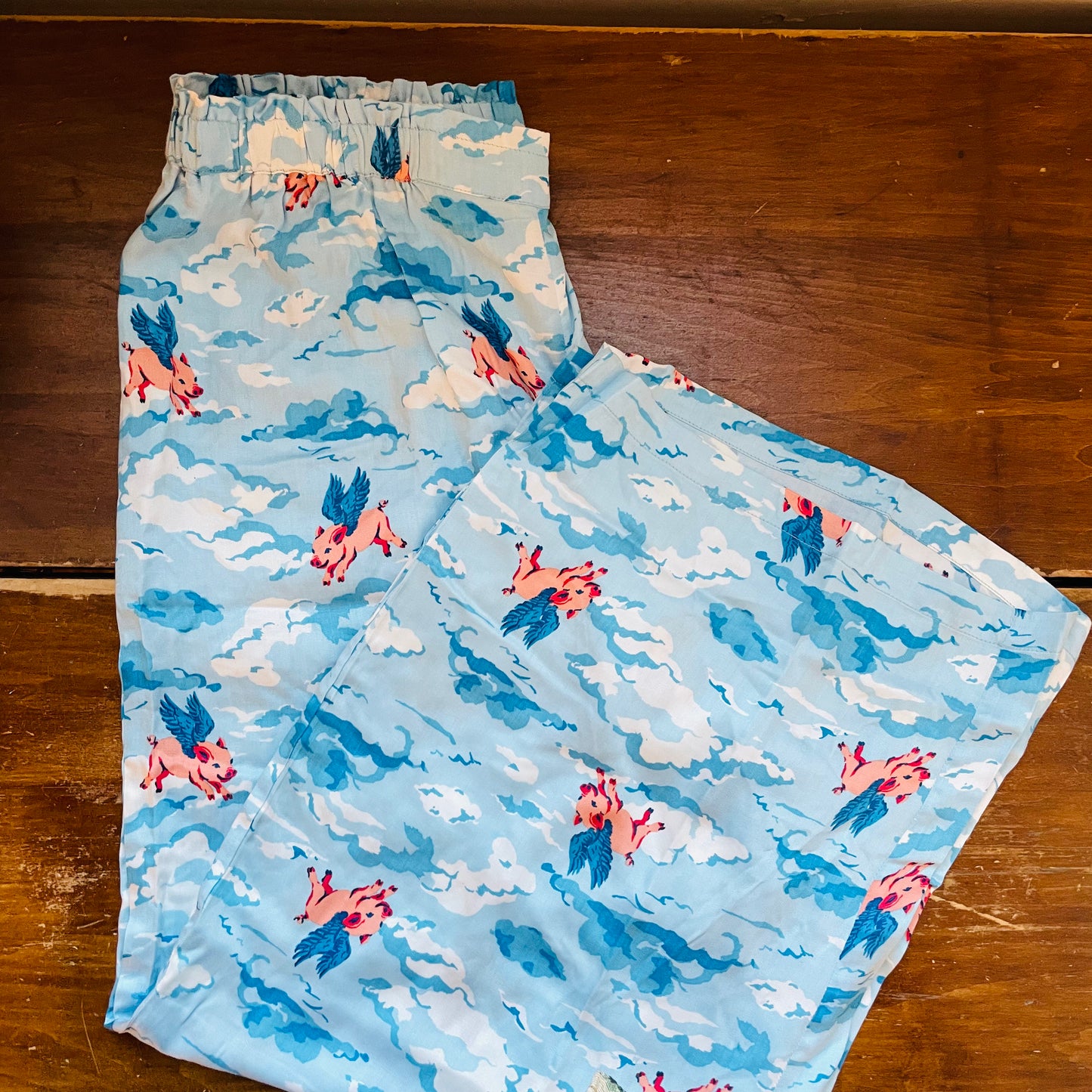 When Pigs Fly Satin Wildest Dreams Long PJ Set