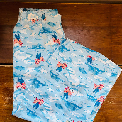 When Pigs Fly Satin Wildest Dreams Long PJ Set