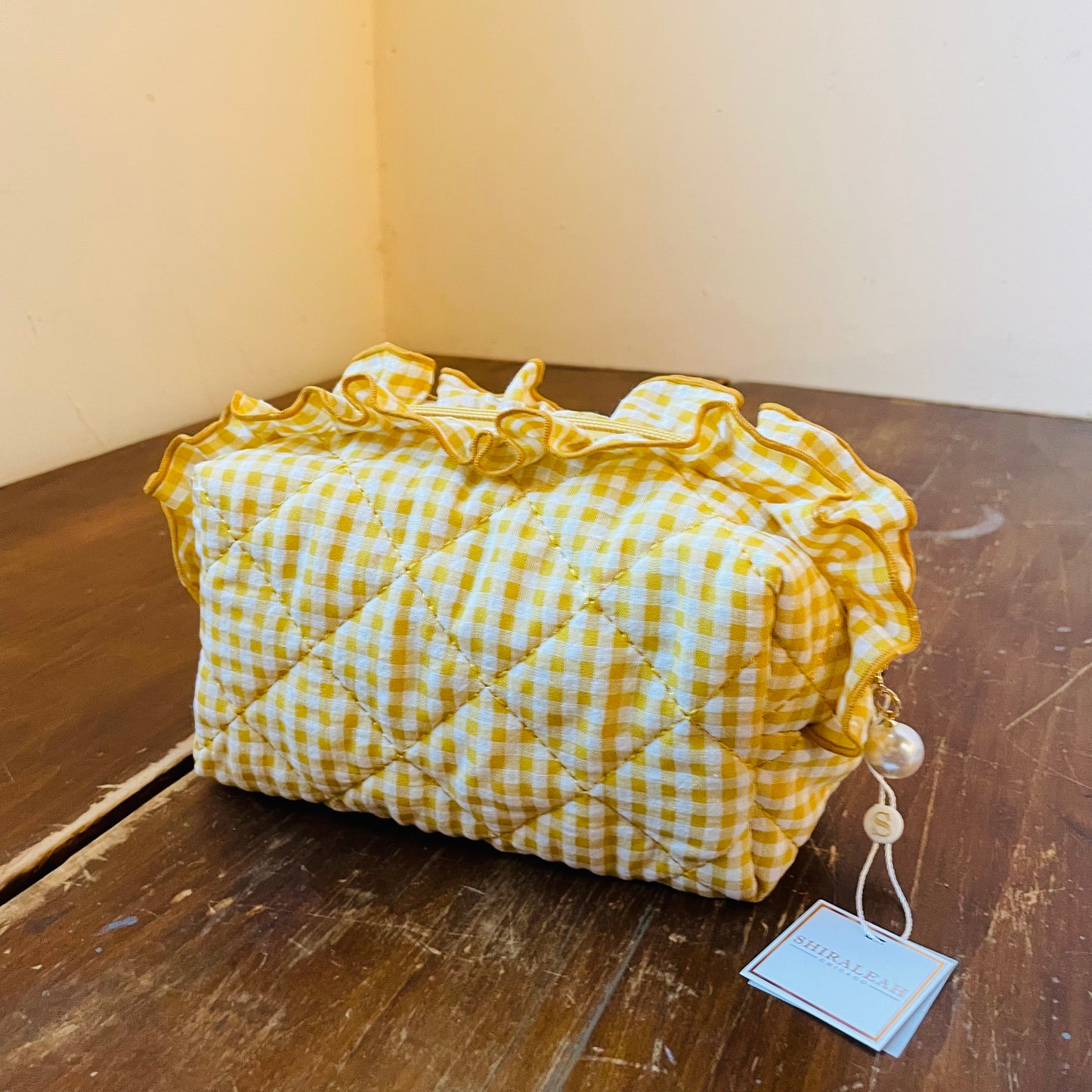 Yellow Fancy Small Zip Pouch