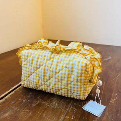 Yellow Fancy Small Zip Pouch