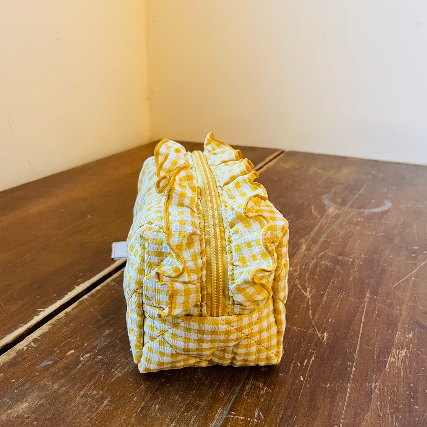 Yellow Fancy Small Zip Pouch