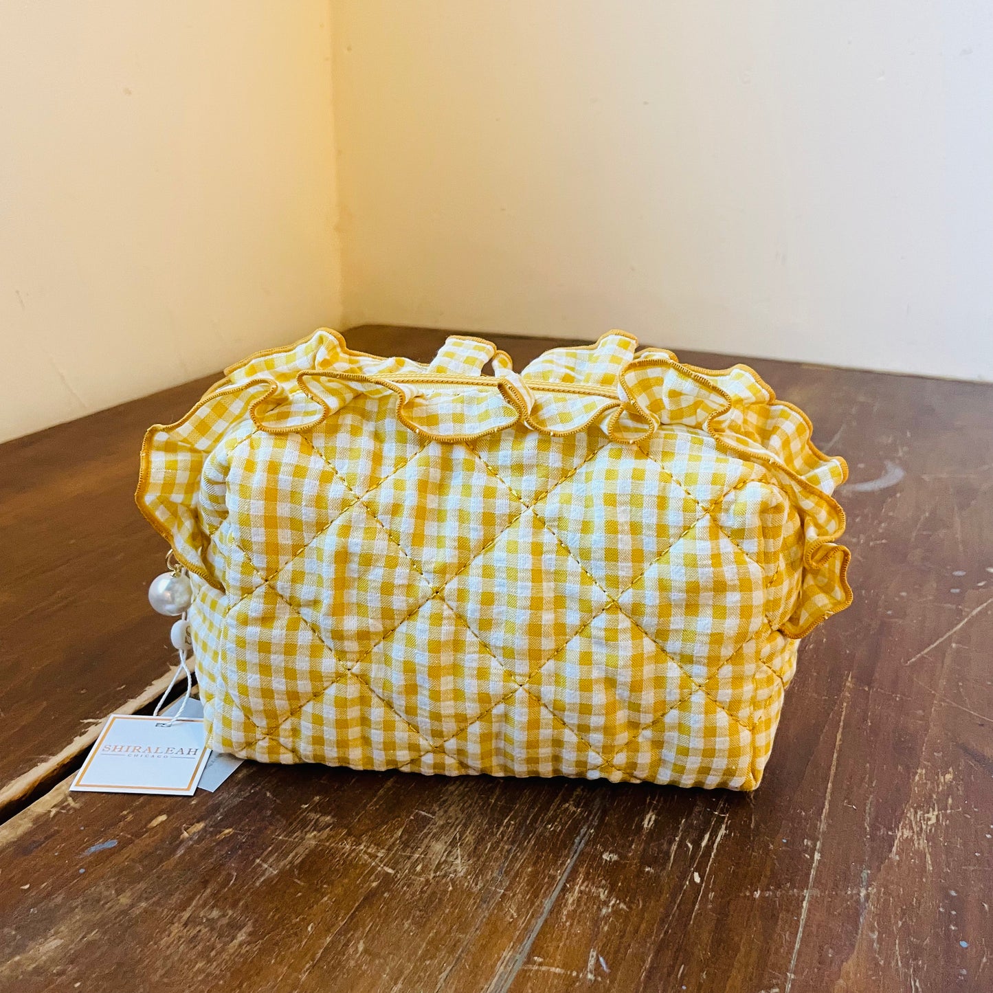 Yellow Fancy Small Zip Pouch