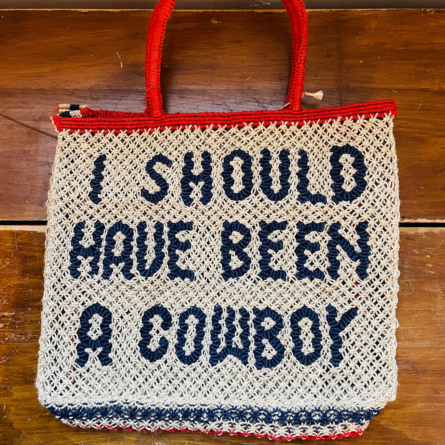 I Should Have Been A Cowboy Jute Bag