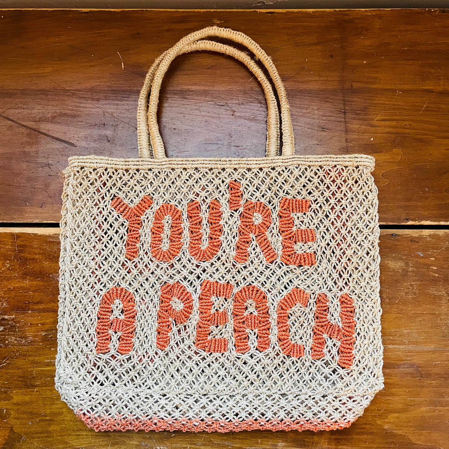 You're a Peach Jute Bag