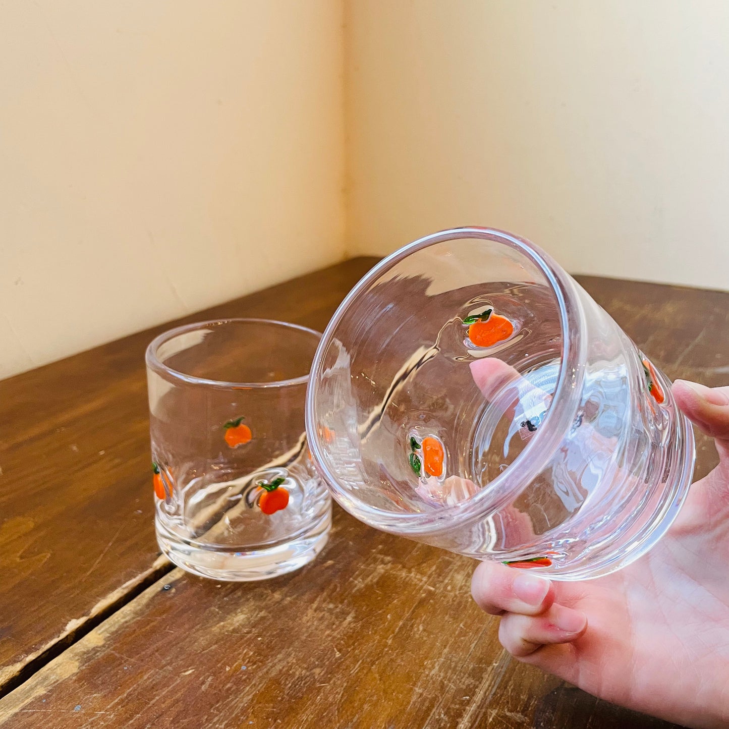 Peach Icon Glasses- Set of 2