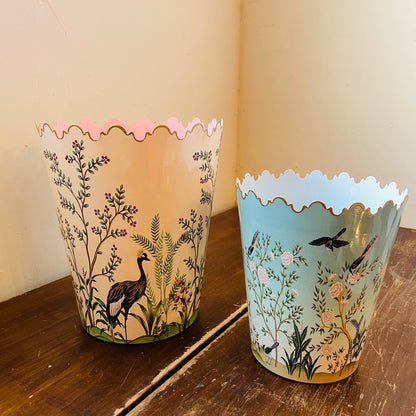 Herons & Cranes in the Garden Scalloped Bucket