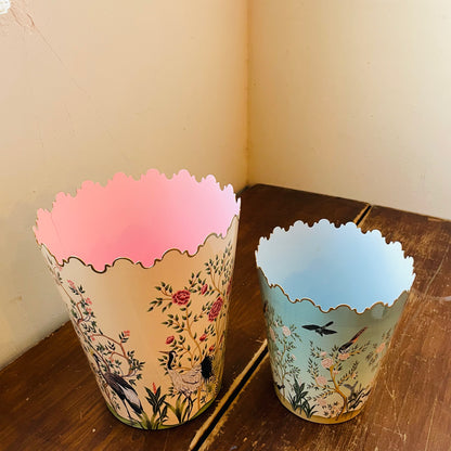 Herons & Cranes in the Garden Scalloped Bucket