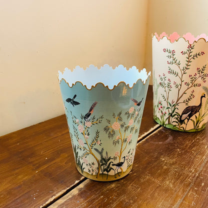 Herons & Cranes in the Garden Scalloped Bucket