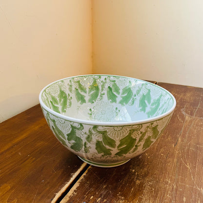 Flower Forrest Green Chinoiserie Bowl