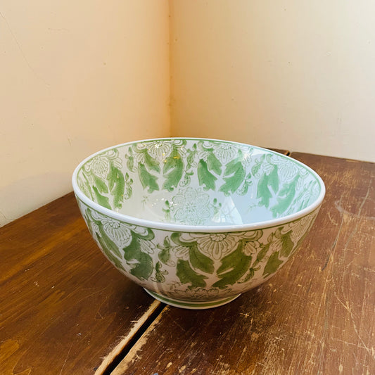 Flower Forrest Green Chinoiserie Bowl