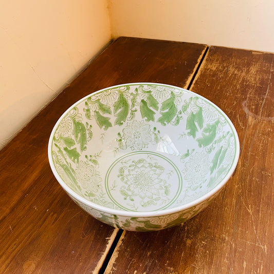 Flower Forrest Green Chinoiserie Bowl