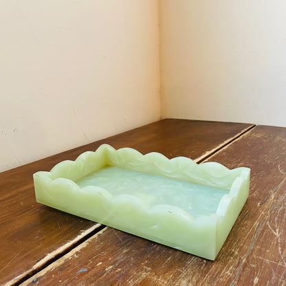 Jadeite Resin Scalloped Tray