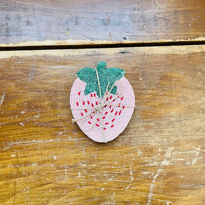 Beaded Strawberry Coasters