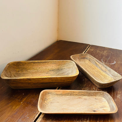 Mango Wood Nested Platter Set of 3