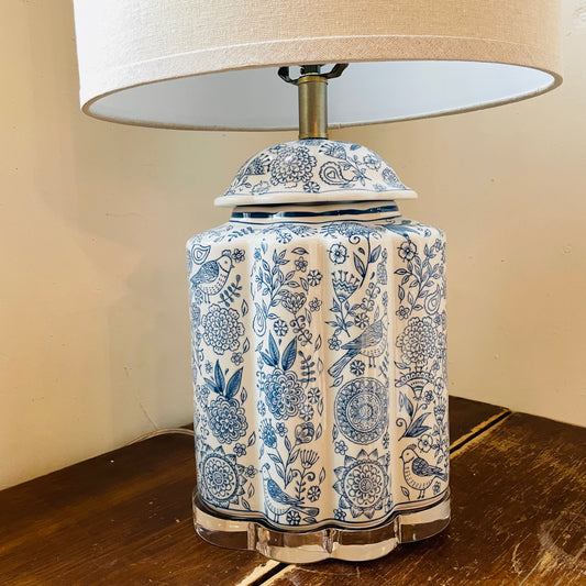 Petal & Plume Porcelain Lamp