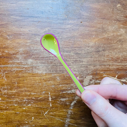 Enameled Salt Spoon with Colored Edge