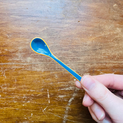 Enameled Salt Spoon with Colored Edge