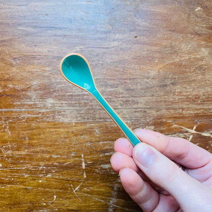 Enameled Salt Spoon with Colored Edge