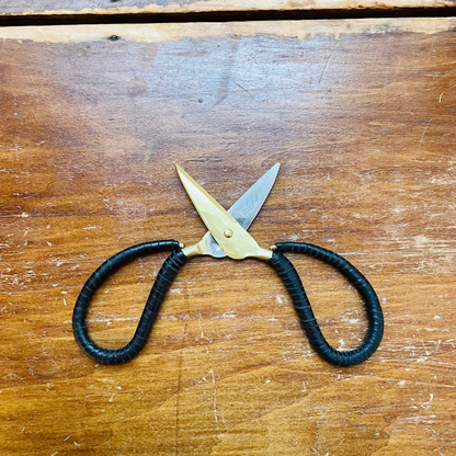 Leather Wrapped Foraged Iron Scissors