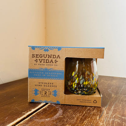 Artistico Recycled Stemless Wine Glass- Set of 2