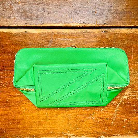 KUSSHI Signature Green & Navy Makeup Bag