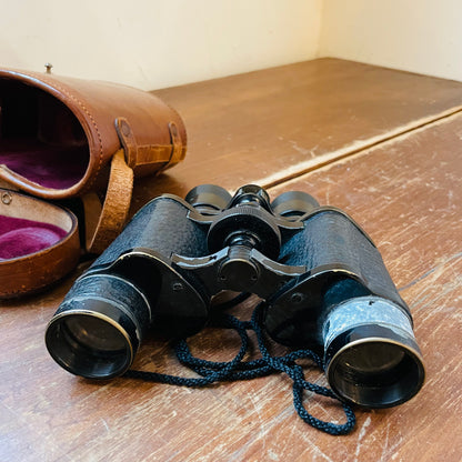 Aitchison London Binoculars in Leather Case- Vintage