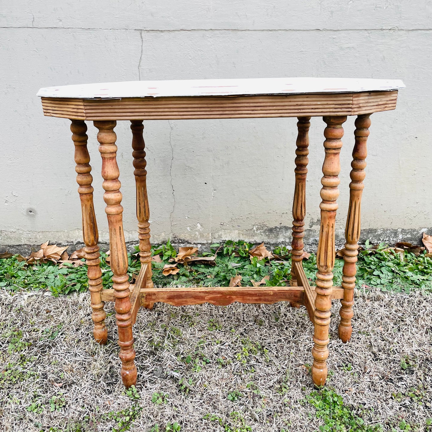 Shabby Chic Wooden Spindle Leg Table- Vintage