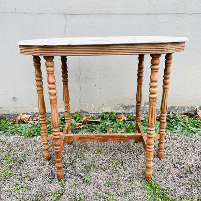 Shabby Chic Wooden Spindle Leg Table- Vintage