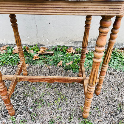 Shabby Chic Wooden Spindle Leg Table- Vintage