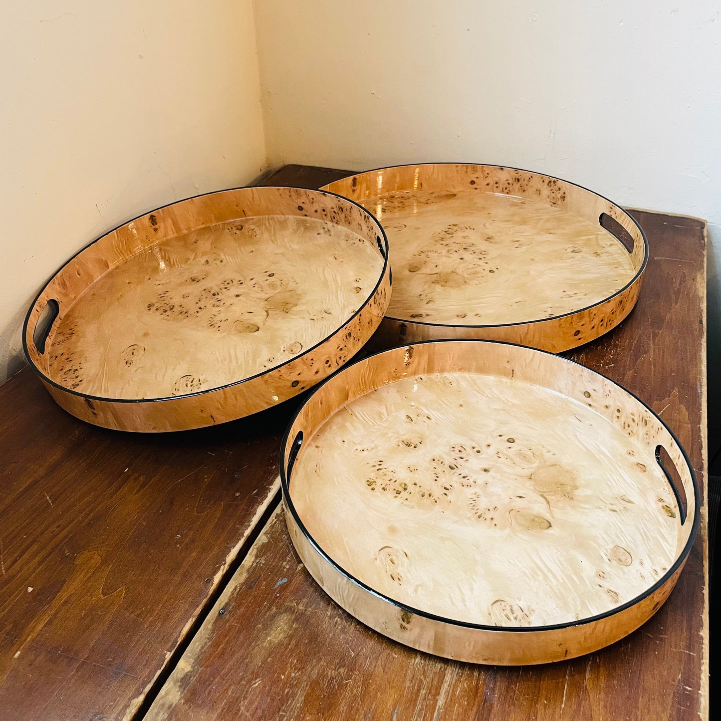 Burled Wood Pattern Tray