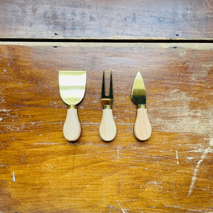 Oak Wood Handle Cheese Utensils