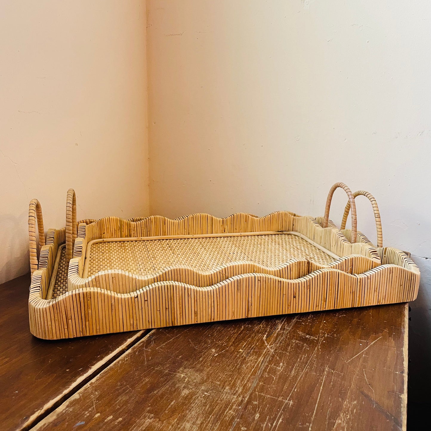 Scalloped Edge Tray with Handles