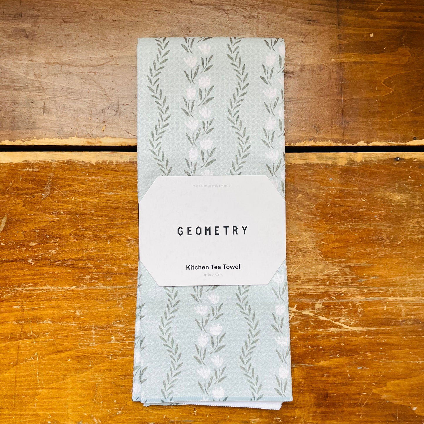 Vintage Floral Stripe Tea Towel