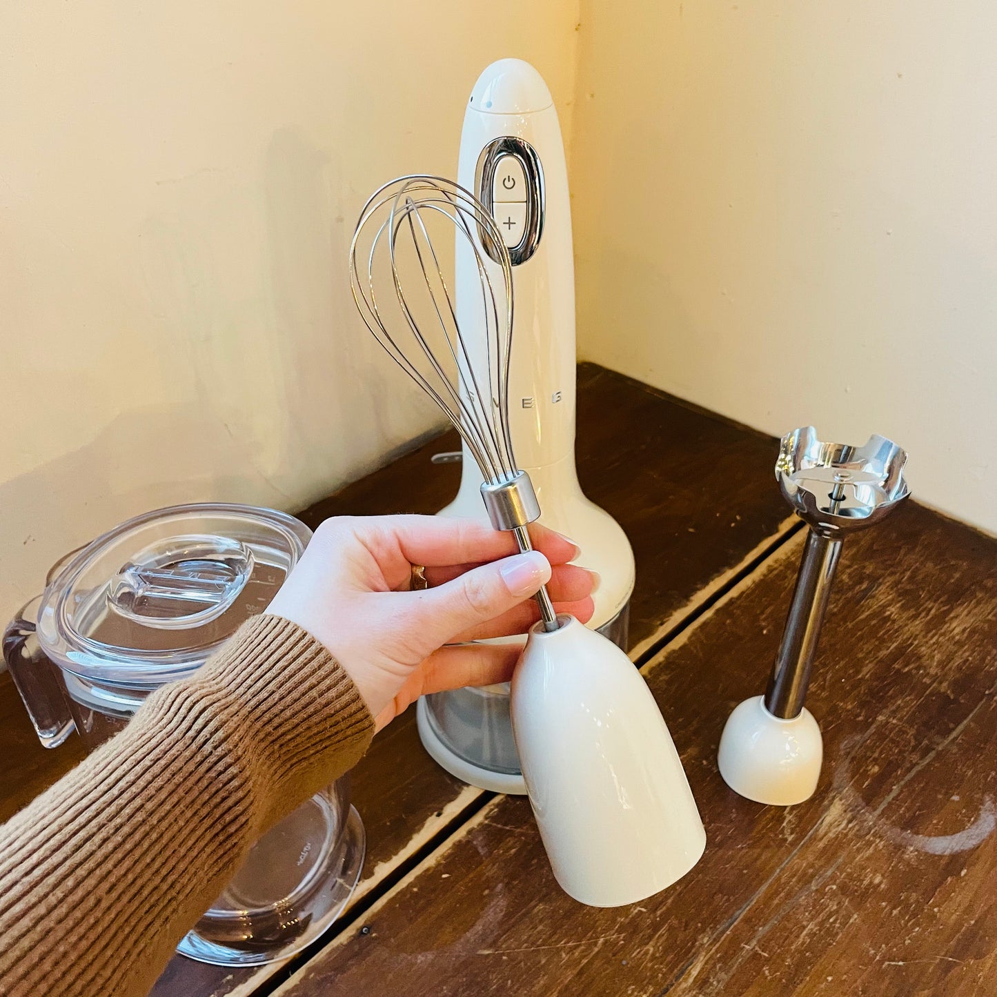 SMEG Cream Hand Blender with Accessory Set