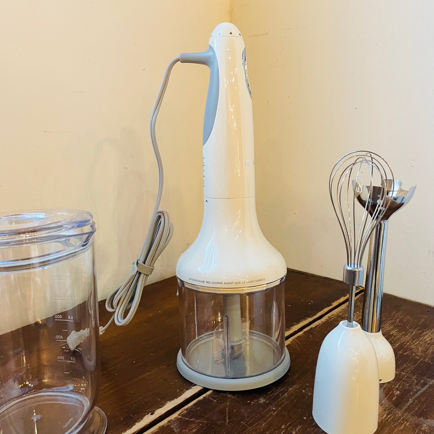 SMEG Cream Hand Blender with Accessory Set