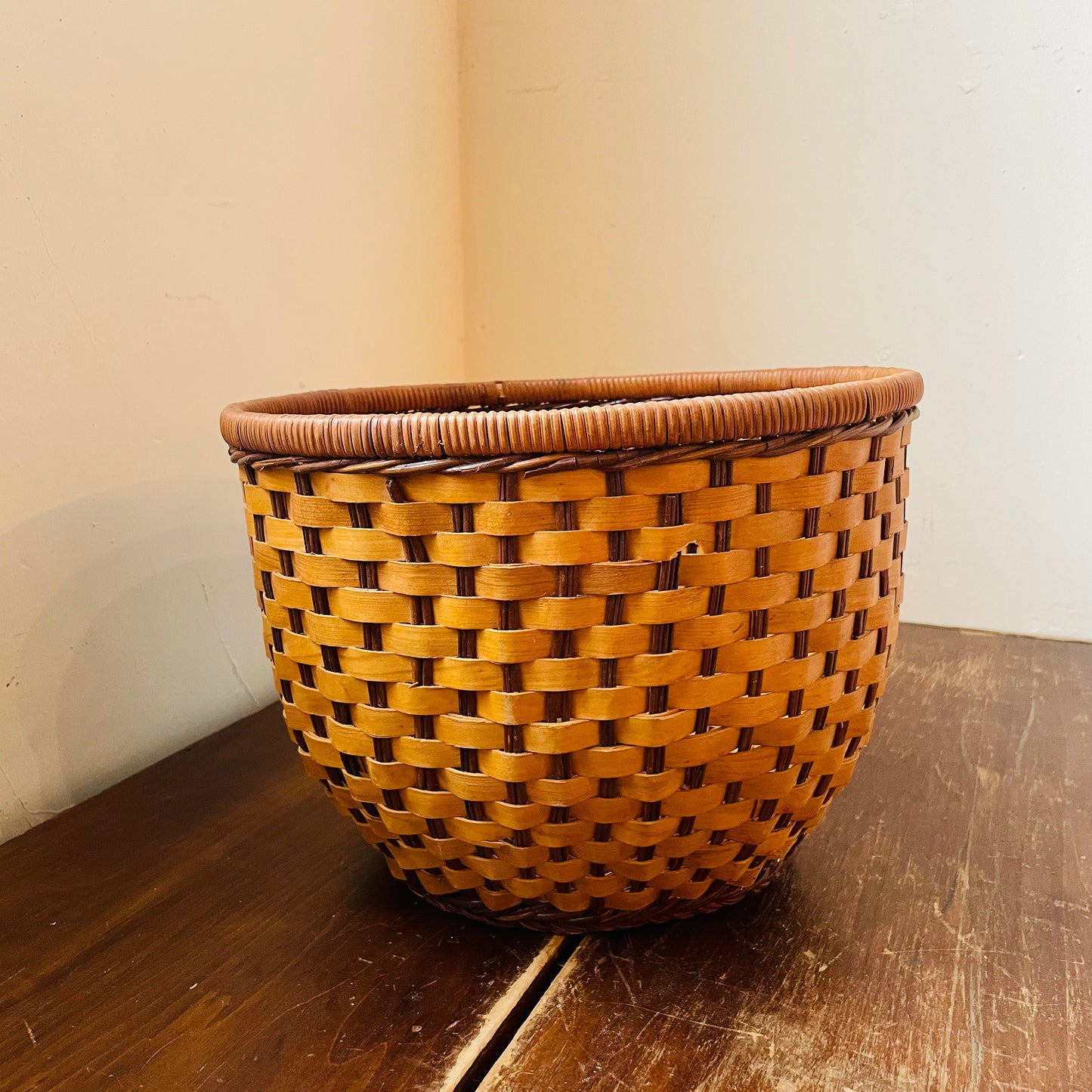 Woven Basket Planter- Vintage