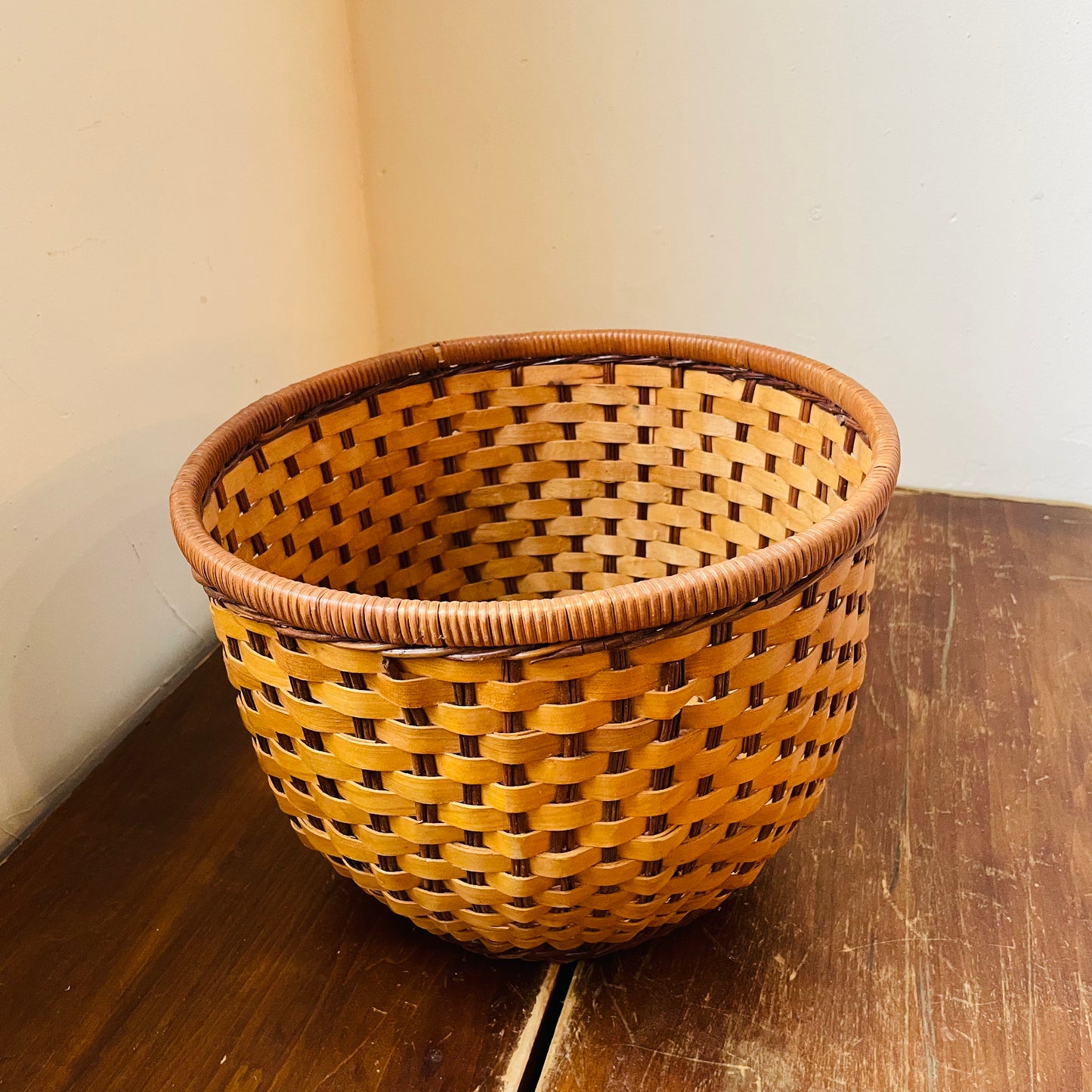 Woven Basket Planter- Vintage