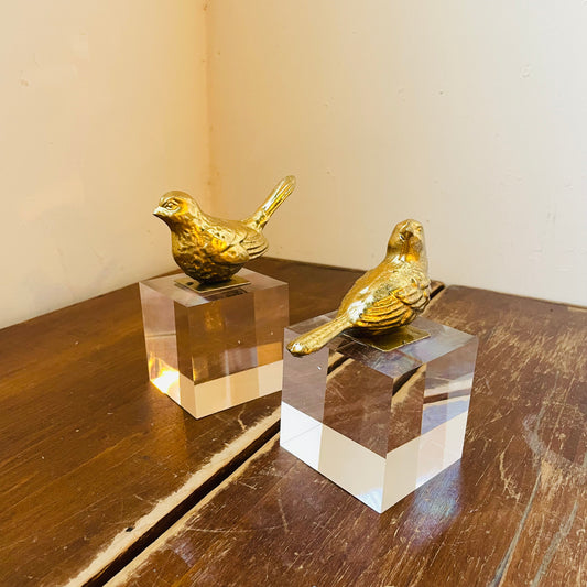 Gold Bird on Acrylic Block